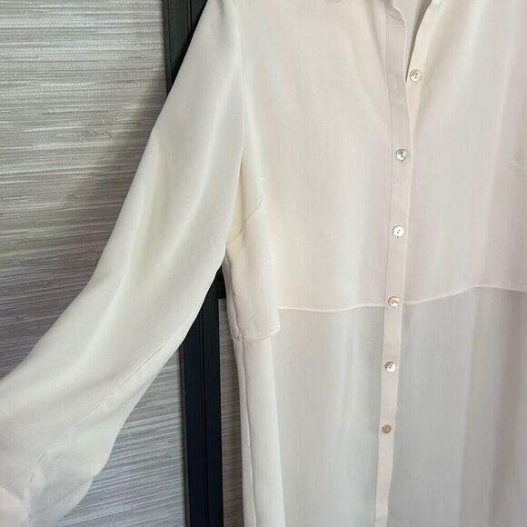 J. Jill classy cream colored tunic blouse size S petite long sleeve - Picture 3 of 6